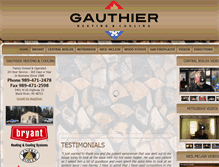 Tablet Screenshot of gauthierheatingandcooling.com